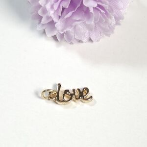 Dainty Gold Plated LOVE Cursive Charm or Pendant Jewelry Making Gifts